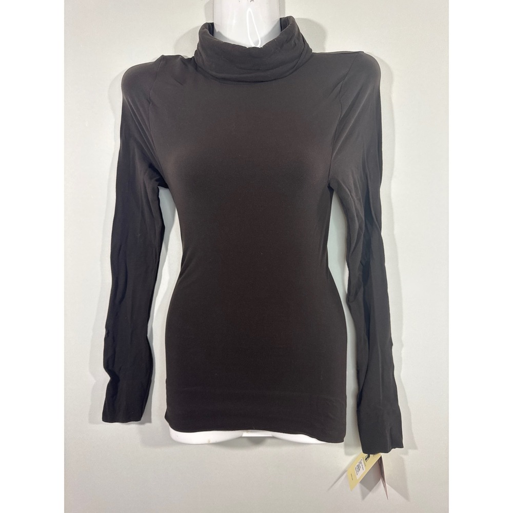 Spanx Classic Chic Turtleneck Top Womens Large Brown Slimming Shapewear NWT